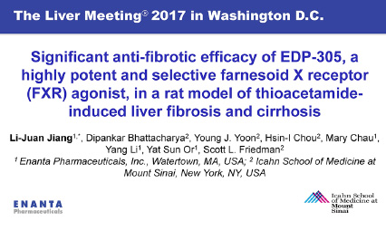 image for Significant Anti-Fibrotic Efficacy of EDP-305, a Highly Potent and Selective Farnesoid X Receptor (FXR) Agonist, in a Rat Model of Thioacetamide Induced Liver Fibrosis and Cirrhosis