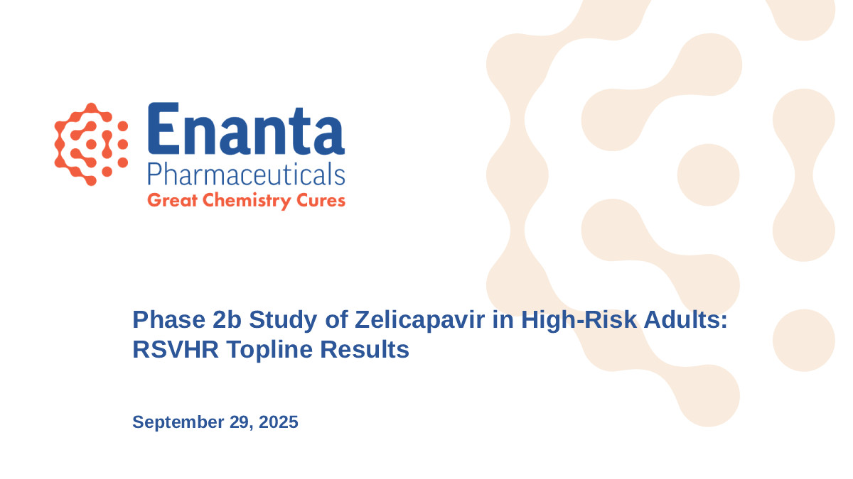 Phase 2b Study of Zelicapavir in High-Risk Adults: RSVHR Topline Results-thumbnail